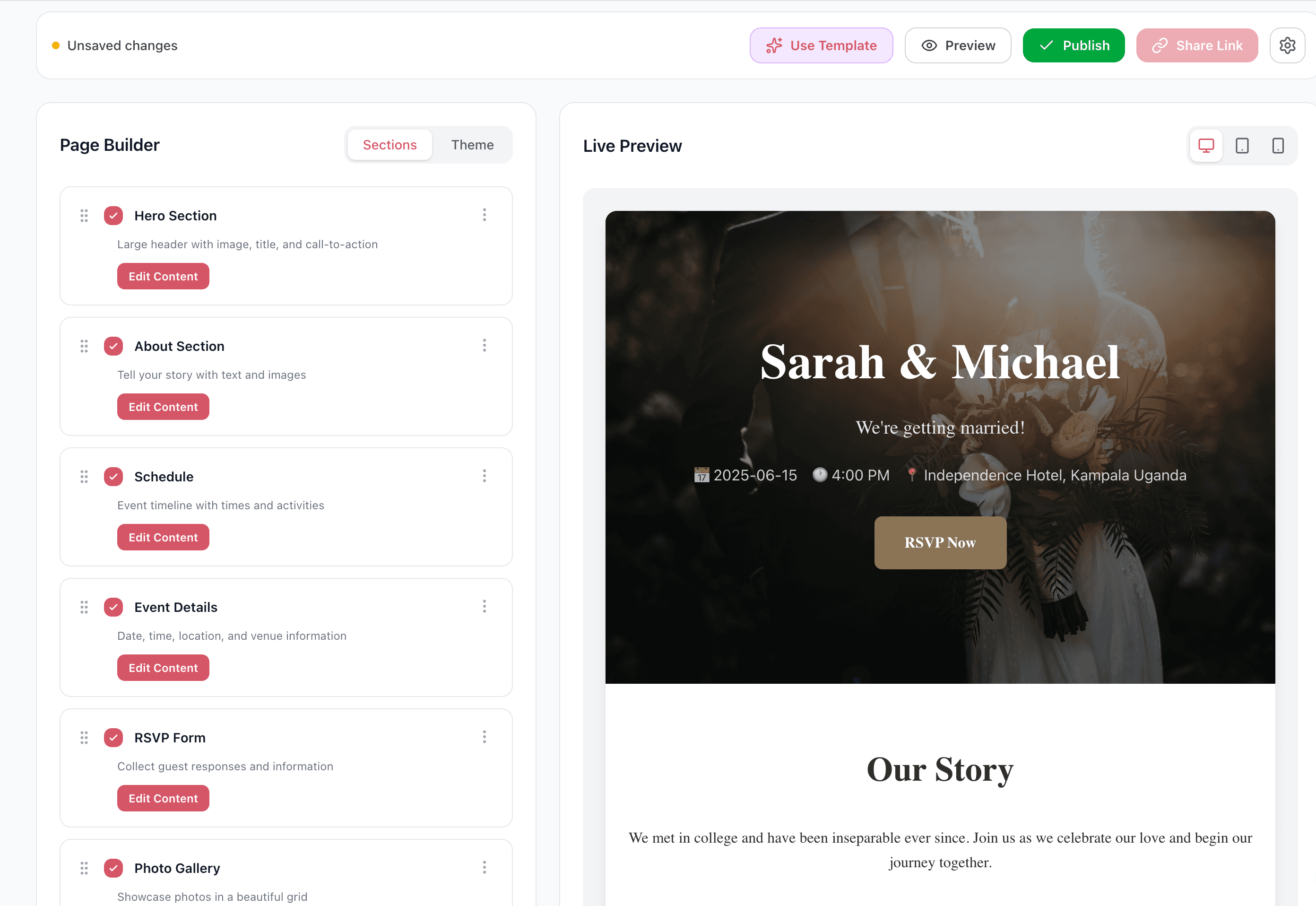 Beautiful Event Websites